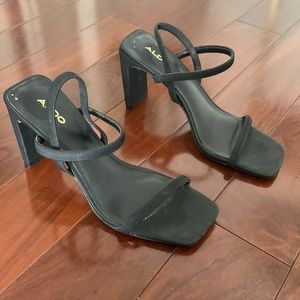 Black sling back heels